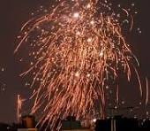 Golden firework fountain