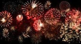 Night fireworks panorama